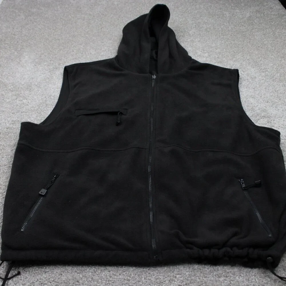 Ice Armor Reversible Vest Jacket Mens 2XL XXL Black Hooded Full Zip Coat‎